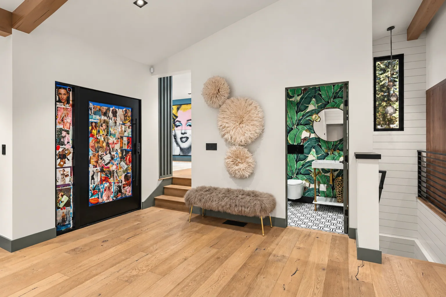 Eclectic Modern Foyer with Bold Details