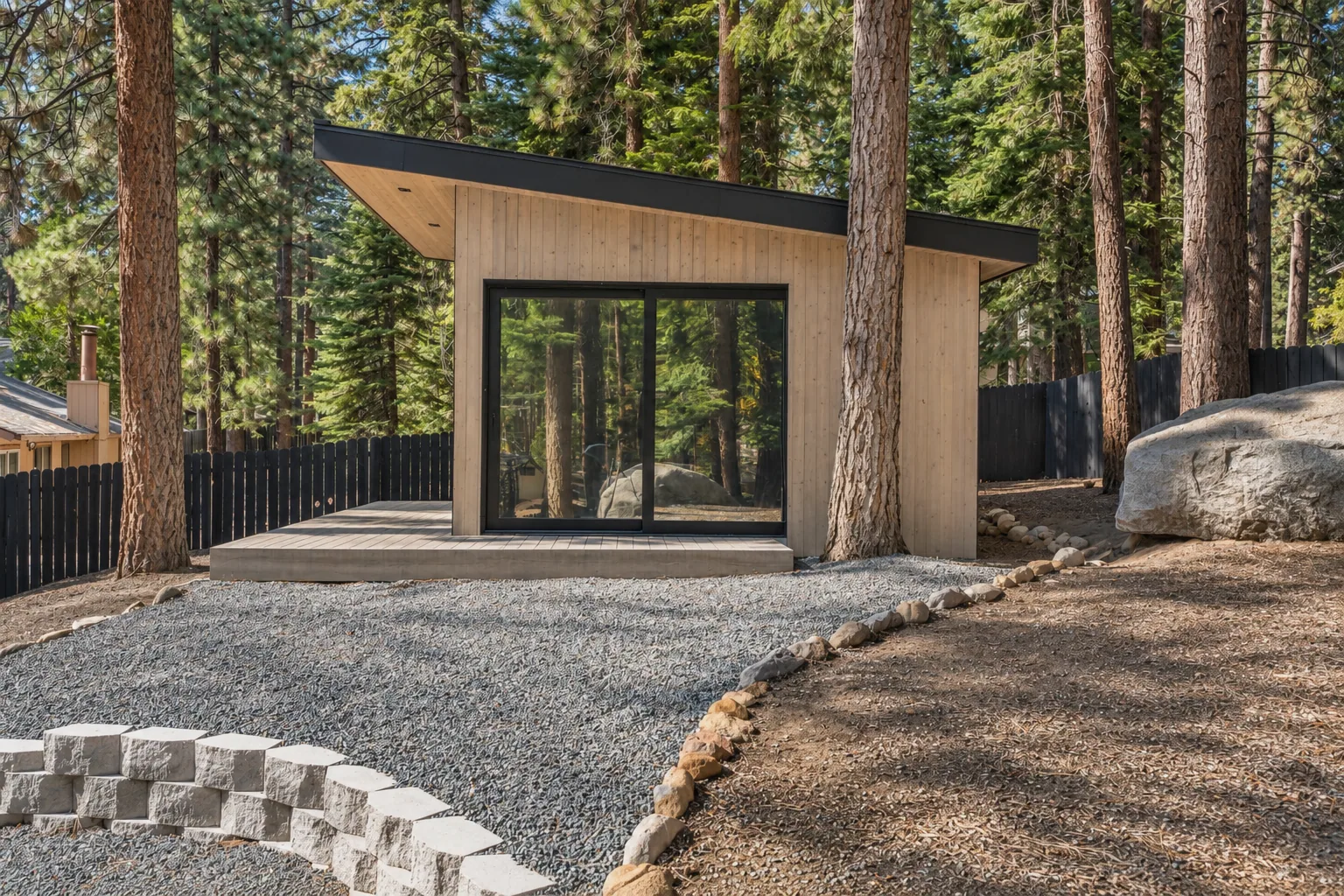 Modern Forest Cabin Among Pines