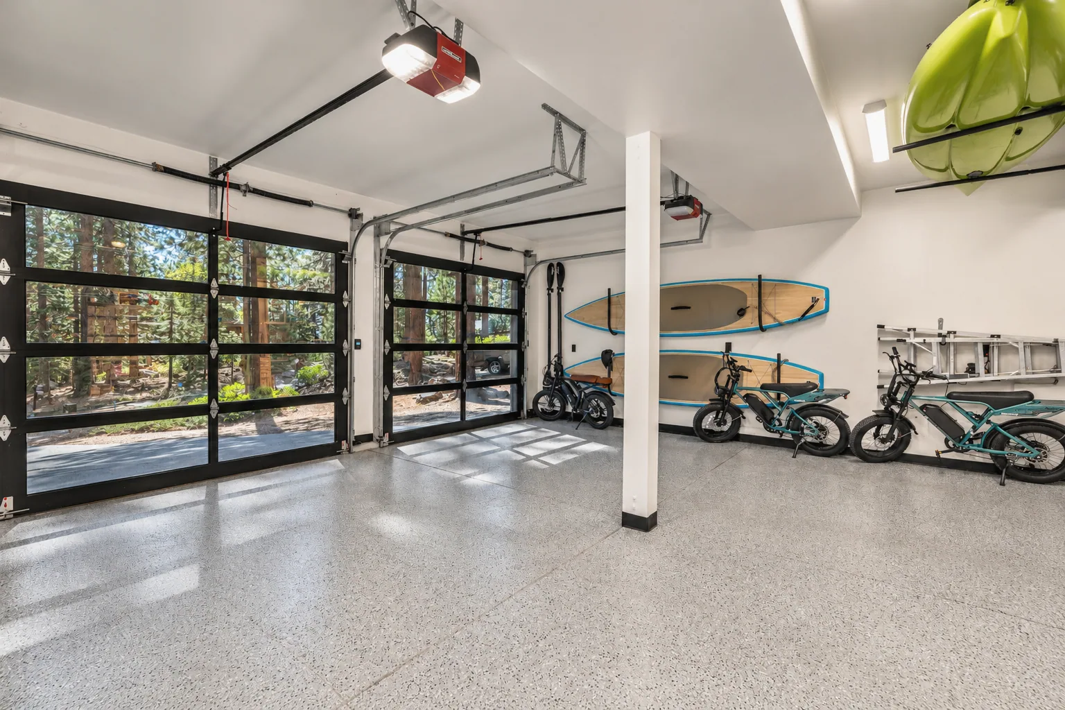 Modern Forest Garage with Recreation Gear