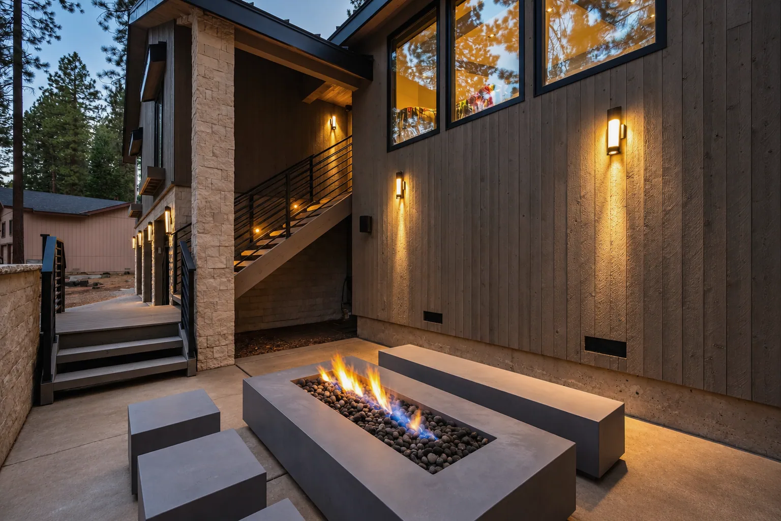 Twilight Mountain Cabin Fire Pit